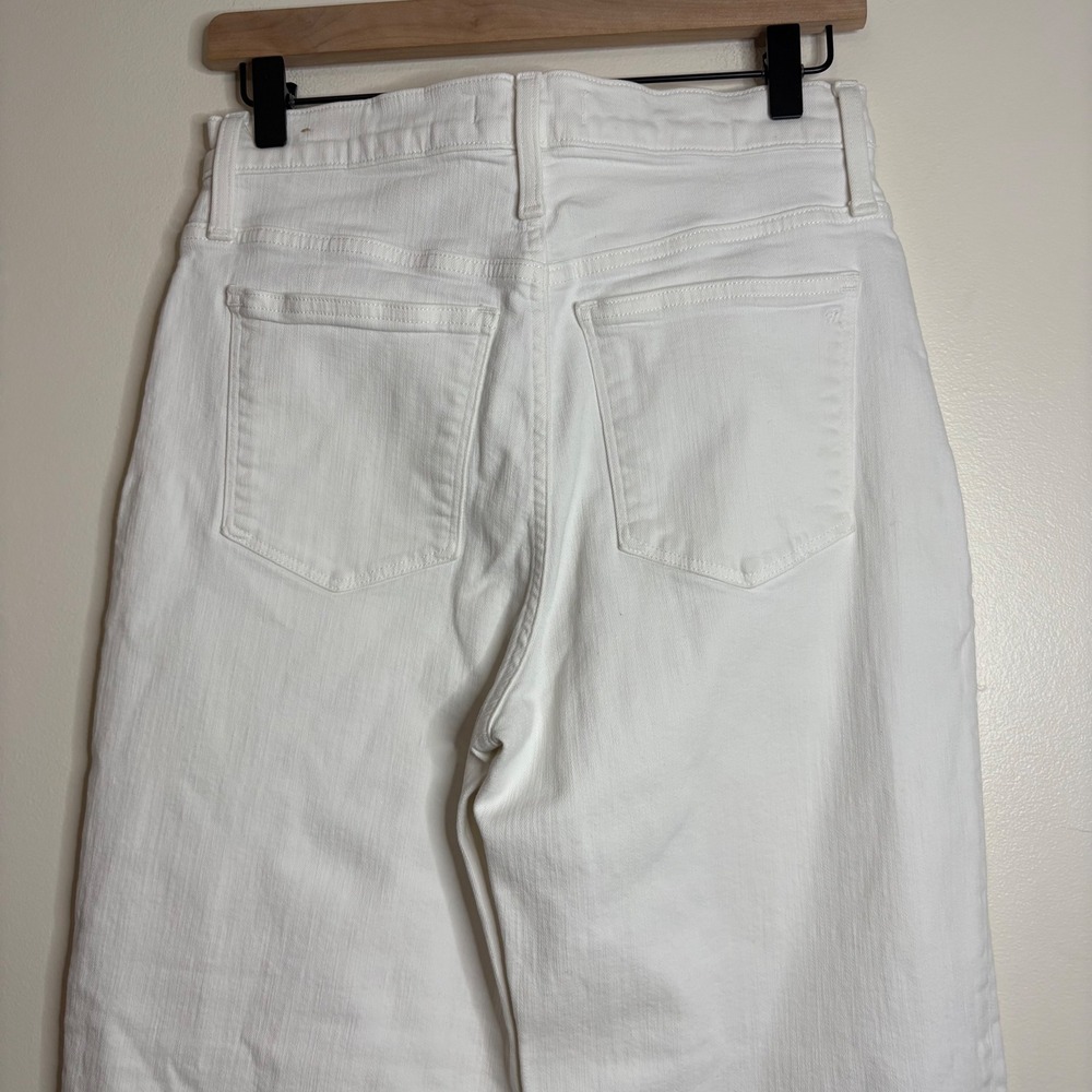 Madewell Slim Wide Leg Crop Jeans White Button Fly Size 27 - Picture 4 of 6